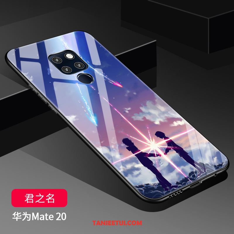 Etui Huawei Mate 20 Tendencja Szkło Hartowane Nubuku, Futerał Huawei Mate 20 Czerwony Netto Purpurowy Anti-fall