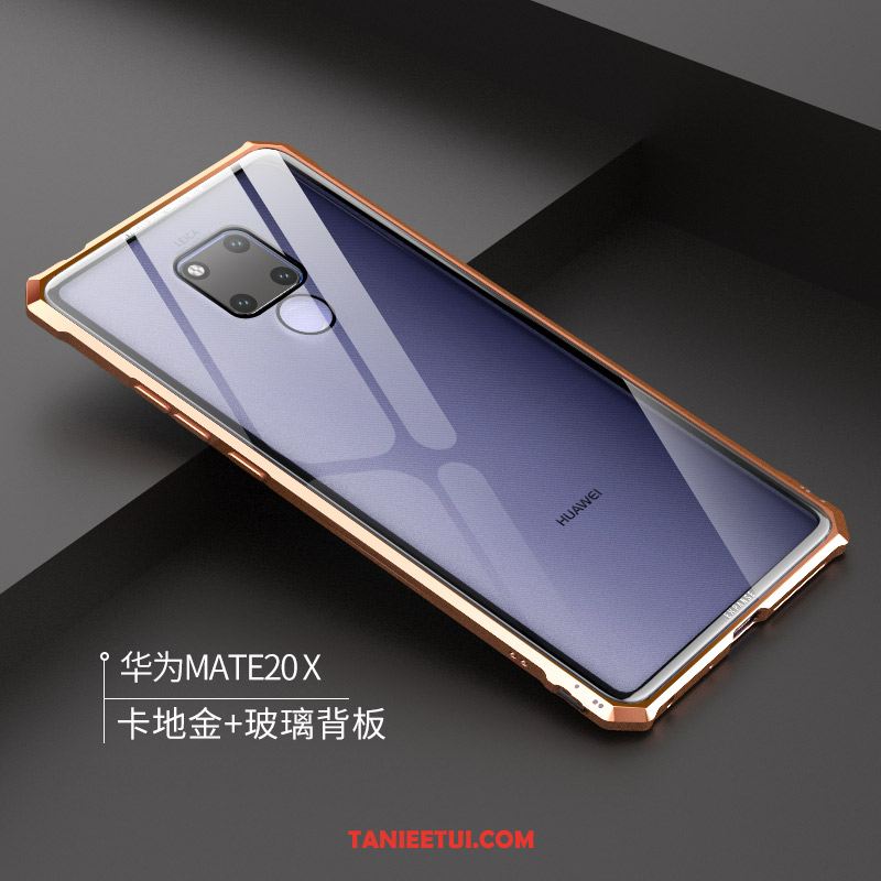 Etui Huawei Mate 20 X Metal Modna Marka Szkło Hartowane, Futerał Huawei Mate 20 X Trudno Ochraniacz Tylna Pokrywa