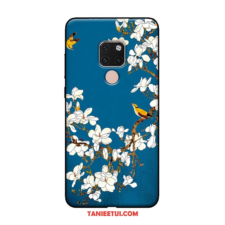 Etui Huawei Mate 20 X Niebieski Telefon Komórkowy Miękki, Pokrowce Huawei Mate 20 X Vintage Kwiaty Chiński Styl