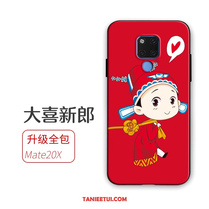 Etui Huawei Mate 20 X Telefon Komórkowy Modna Marka Wspornik, Obudowa Huawei Mate 20 X Zakochani Czerwony Miękki