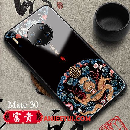 Etui Huawei Mate 30 Biały Szkło Oryginalne, Pokrowce Huawei Mate 30 Chiński Styl Telefon Komórkowy