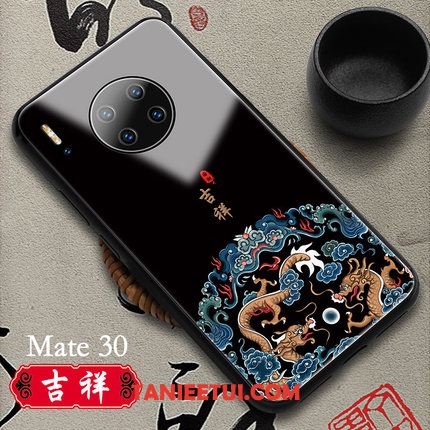Etui Huawei Mate 30 Biały Szkło Oryginalne, Pokrowce Huawei Mate 30 Chiński Styl Telefon Komórkowy
