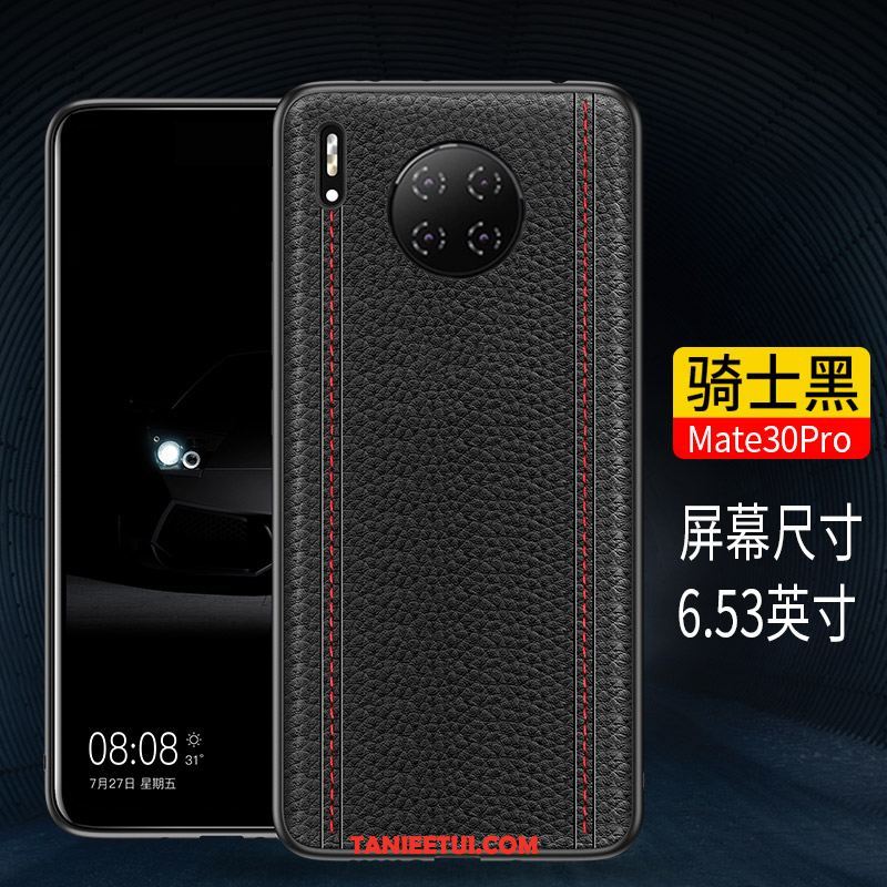 Etui Huawei Mate 30 Pro All Inclusive Ochraniacz Prawdziwa Skóra, Obudowa Huawei Mate 30 Pro Telefon Komórkowy Czarny Wysoki Koniec