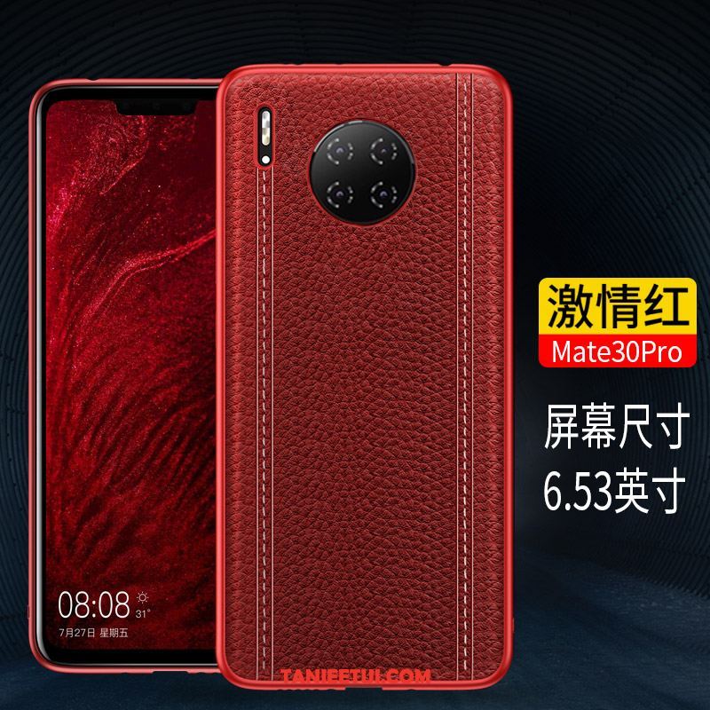 Etui Huawei Mate 30 Pro All Inclusive Ochraniacz Prawdziwa Skóra, Obudowa Huawei Mate 30 Pro Telefon Komórkowy Czarny Wysoki Koniec