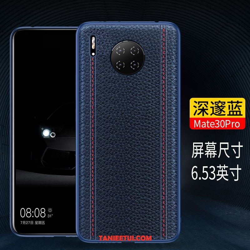 Etui Huawei Mate 30 Pro All Inclusive Ochraniacz Prawdziwa Skóra, Obudowa Huawei Mate 30 Pro Telefon Komórkowy Czarny Wysoki Koniec