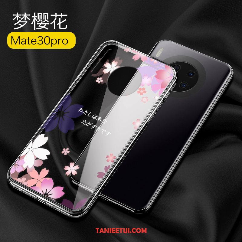 Etui Huawei Mate 30 Pro Różowe Szkło Przezroczysty, Futerał Huawei Mate 30 Pro Miękki Modna Marka Osobowość