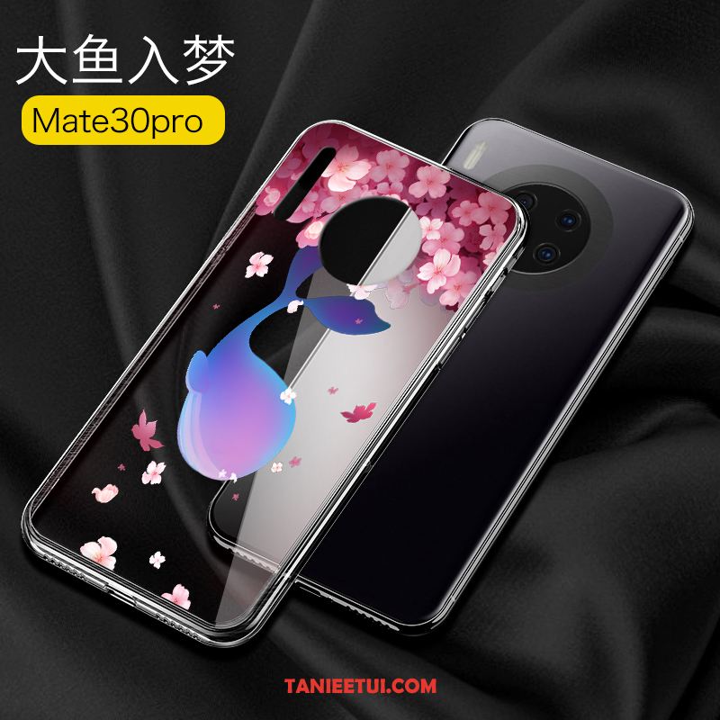 Etui Huawei Mate 30 Pro Różowe Szkło Przezroczysty, Futerał Huawei Mate 30 Pro Miękki Modna Marka Osobowość