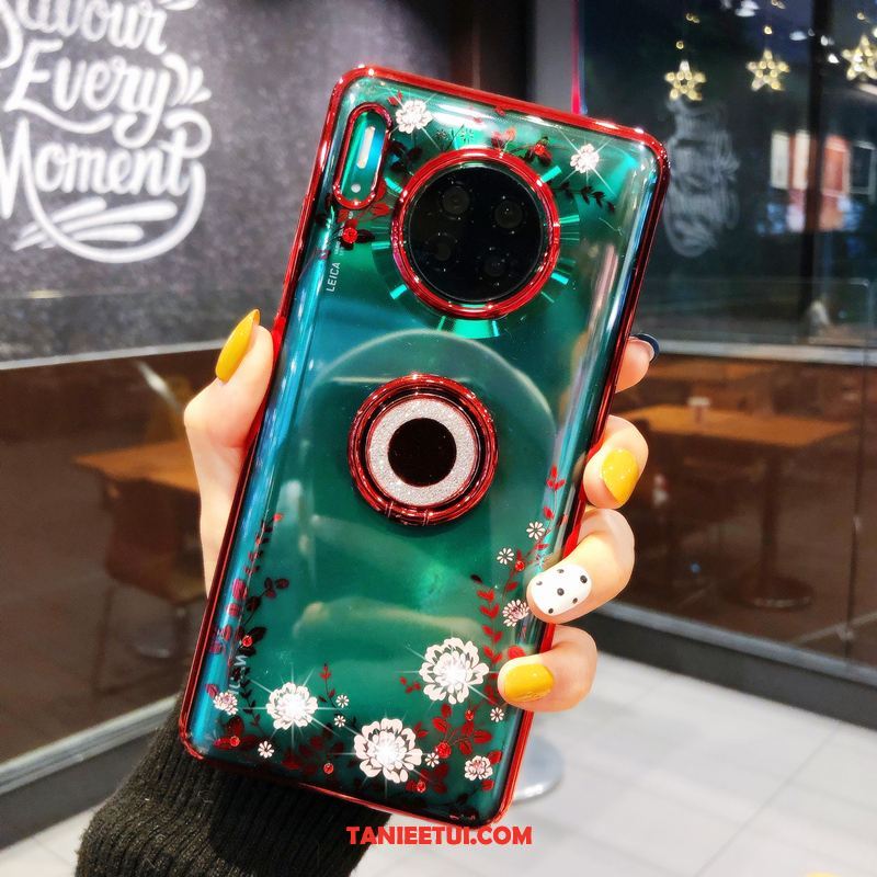 Etui Huawei Mate 30 Pro Wspornik Anti-fall Przezroczysty, Obudowa Huawei Mate 30 Pro Moda Czerwony Ochraniacz