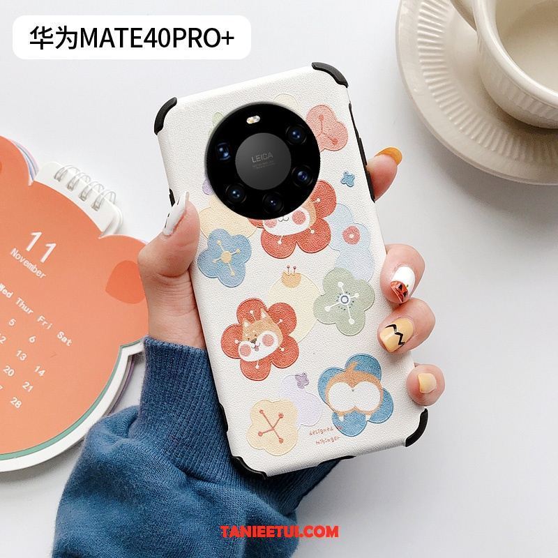 Etui Huawei Mate 40 Pro+ Silikonowe Czerwony Netto Wzór, Futerał Huawei Mate 40 Pro+ Jedwab Ochraniacz Piękny