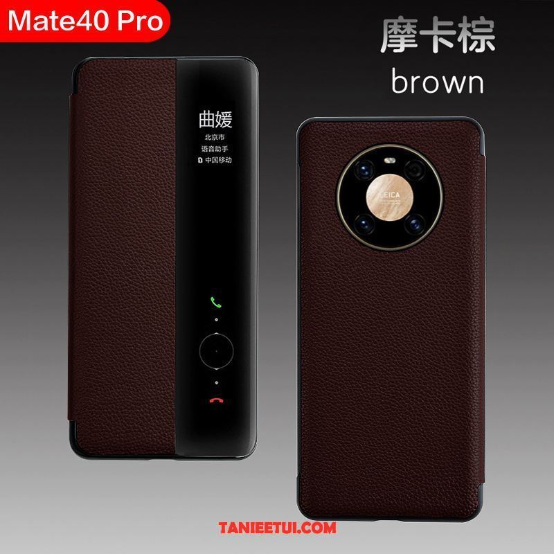 Etui Huawei Mate 40 Pro Telefon Komórkowy Czerwony Windows, Obudowa Huawei Mate 40 Pro Biznes Skóra Ochraniacz