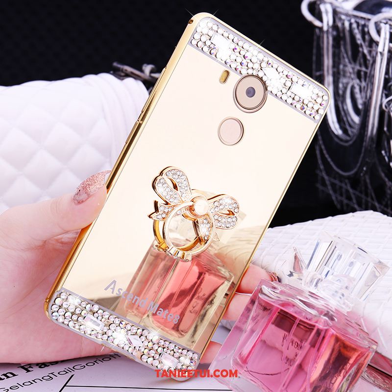 Etui Huawei Mate 8 Granica Rhinestone Telefon Komórkowy, Pokrowce Huawei Mate 8 Z Kryształkami Metal Tylna Pokrywa