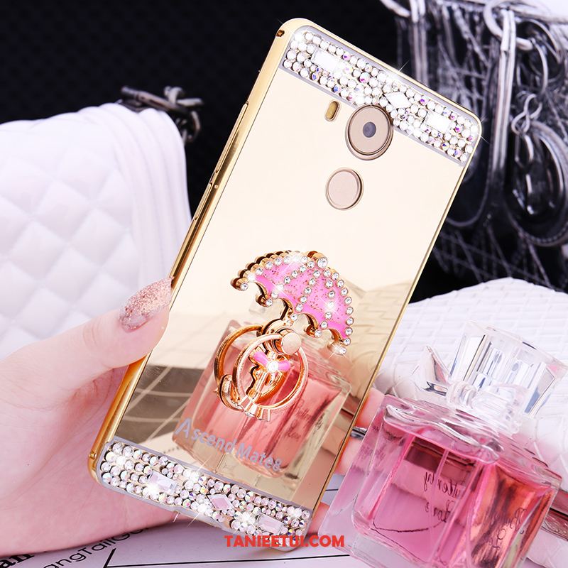 Etui Huawei Mate 8 Granica Rhinestone Telefon Komórkowy, Pokrowce Huawei Mate 8 Z Kryształkami Metal Tylna Pokrywa