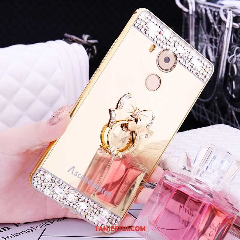 Etui Huawei Mate 8 Granica Rhinestone Telefon Komórkowy, Pokrowce Huawei Mate 8 Z Kryształkami Metal Tylna Pokrywa