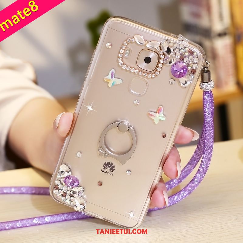 Etui Huawei Mate 8 Klamra Ring Wiszące Ozdoby, Obudowa Huawei Mate 8 Telefon Komórkowy Silikonowe Rhinestone