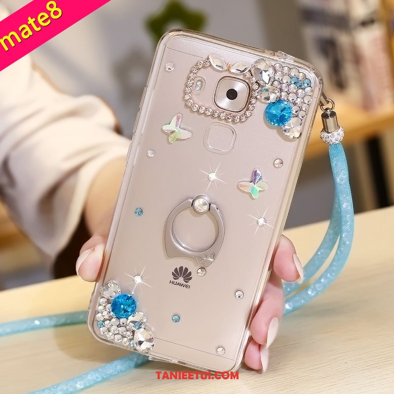 Etui Huawei Mate 8 Klamra Ring Wiszące Ozdoby, Obudowa Huawei Mate 8 Telefon Komórkowy Silikonowe Rhinestone