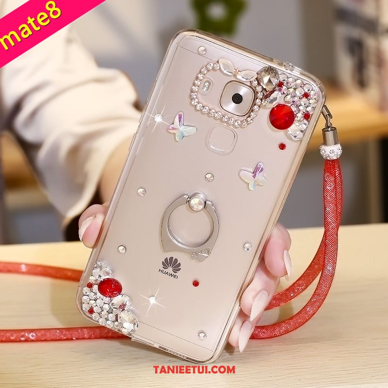 Etui Huawei Mate 8 Klamra Ring Wiszące Ozdoby, Obudowa Huawei Mate 8 Telefon Komórkowy Silikonowe Rhinestone