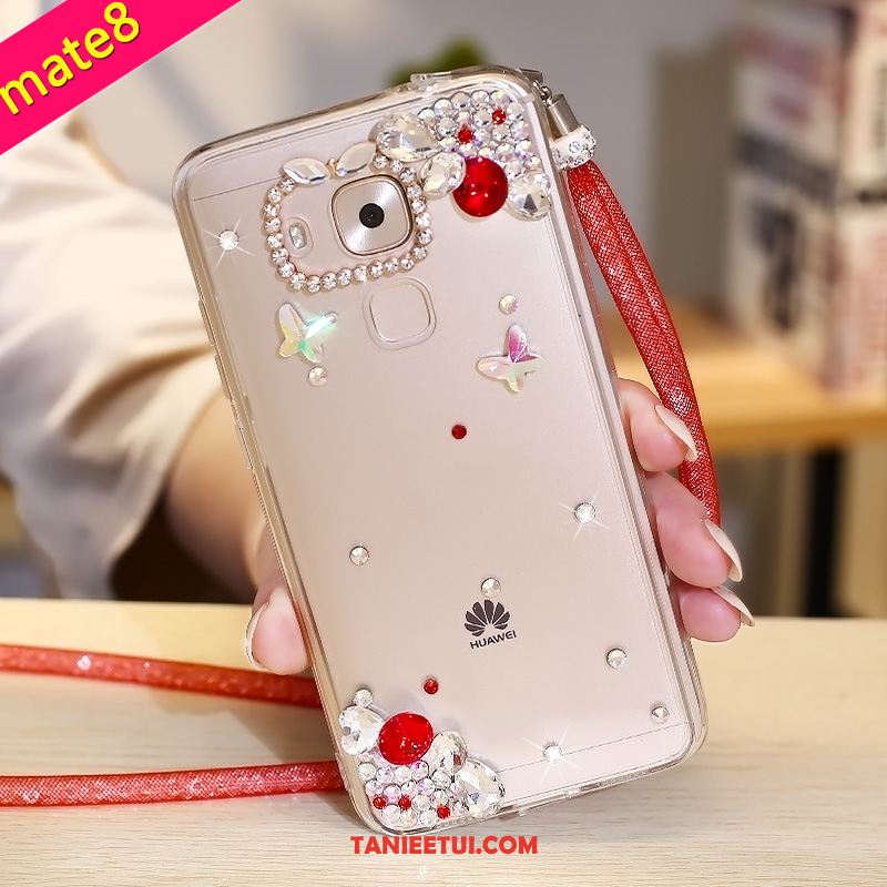 Etui Huawei Mate 8 Klamra Ring Wiszące Ozdoby, Obudowa Huawei Mate 8 Telefon Komórkowy Silikonowe Rhinestone