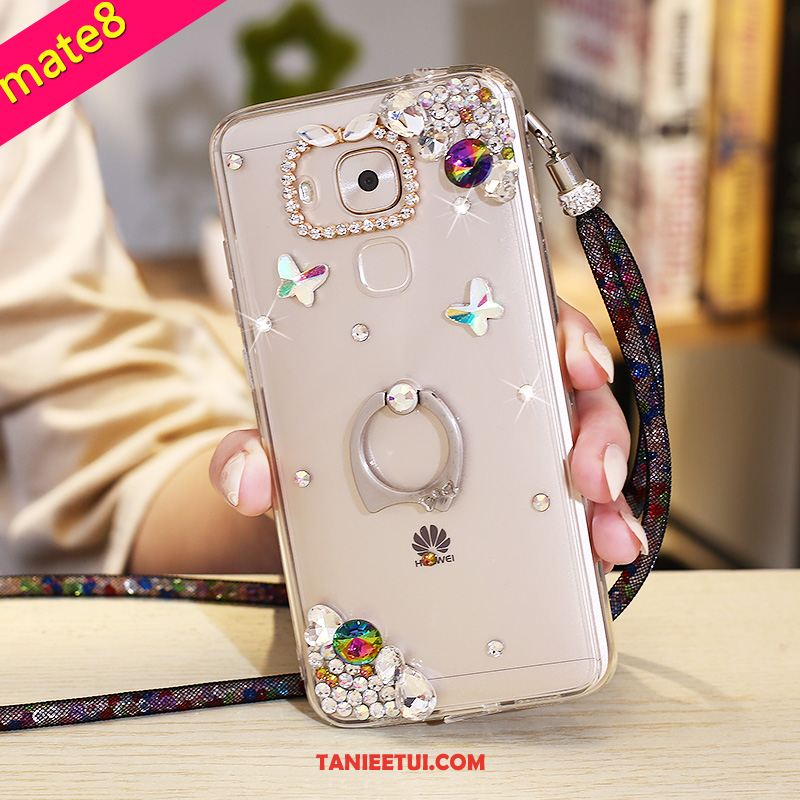 Etui Huawei Mate 8 Klamra Ring Wiszące Ozdoby, Obudowa Huawei Mate 8 Telefon Komórkowy Silikonowe Rhinestone