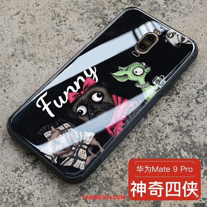 Etui Huawei Mate 9 Pro Kreatywne Anti-fall Czarny, Obudowa Huawei Mate 9 Pro Osobowość Europa Szkło