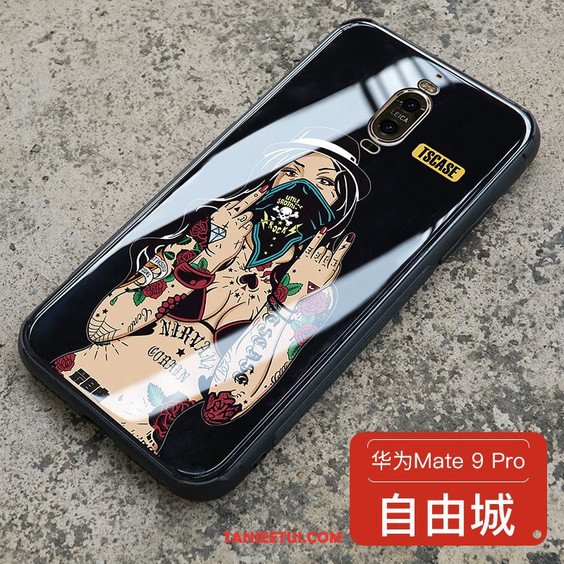 Etui Huawei Mate 9 Pro Kreatywne Anti-fall Czarny, Obudowa Huawei Mate 9 Pro Osobowość Europa Szkło