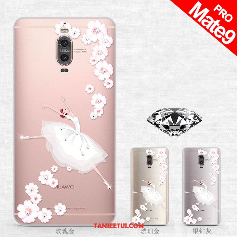 Etui Huawei Mate 9 Pro Osobowość Miękki Ochraniacz, Futerał Huawei Mate 9 Pro Rhinestone Kreatywne Purpurowy