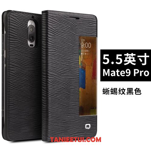 Etui Huawei Mate 9 Pro Tendencja Czarny Osobowość, Obudowa Huawei Mate 9 Pro Skórzany Futerał Prawdziwa Skóra Telefon Komórkowy