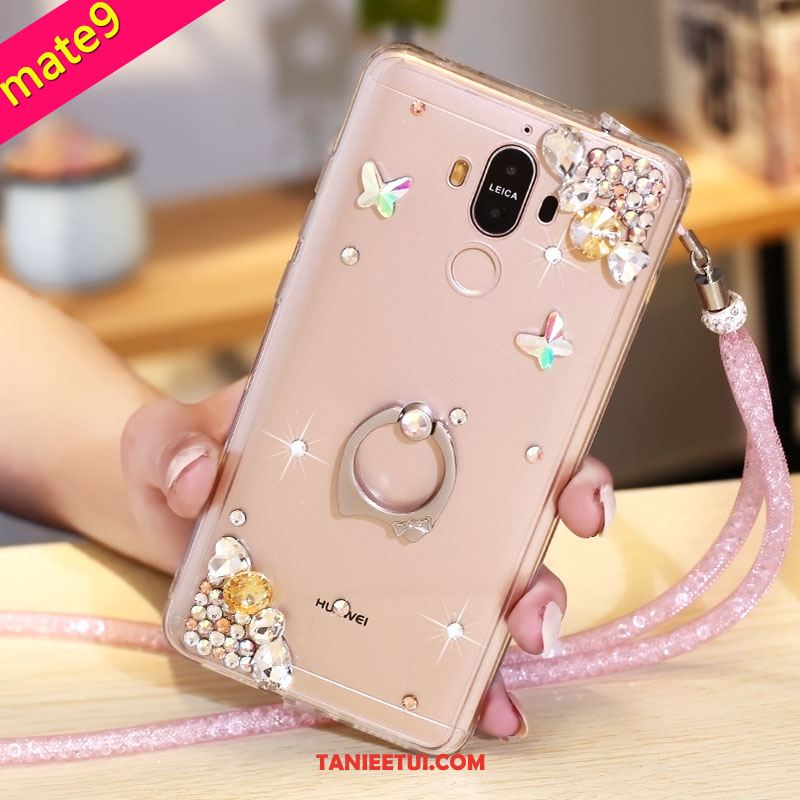 Etui Huawei Mate 9 Ring Rhinestone Telefon Komórkowy, Obudowa Huawei Mate 9 Ochraniacz Przezroczysty Silikonowe