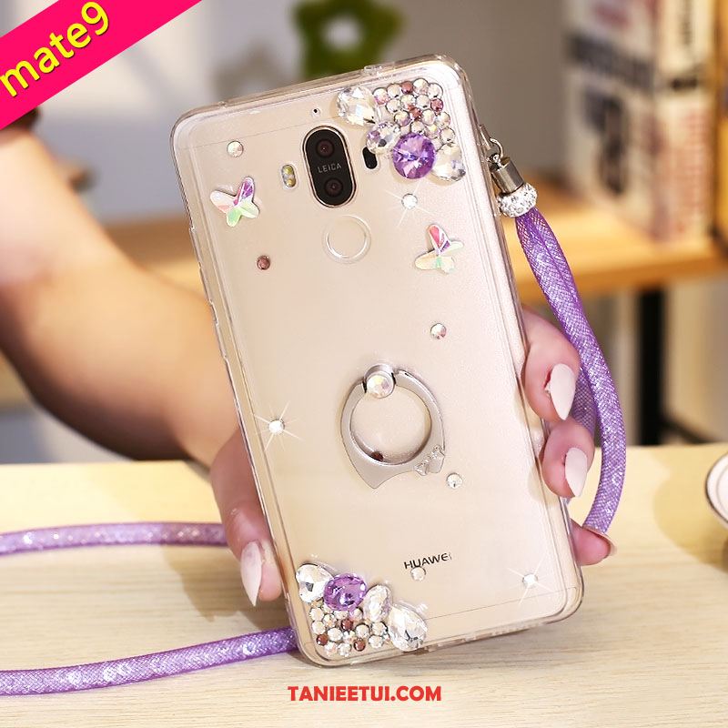 Etui Huawei Mate 9 Ring Rhinestone Telefon Komórkowy, Obudowa Huawei Mate 9 Ochraniacz Przezroczysty Silikonowe