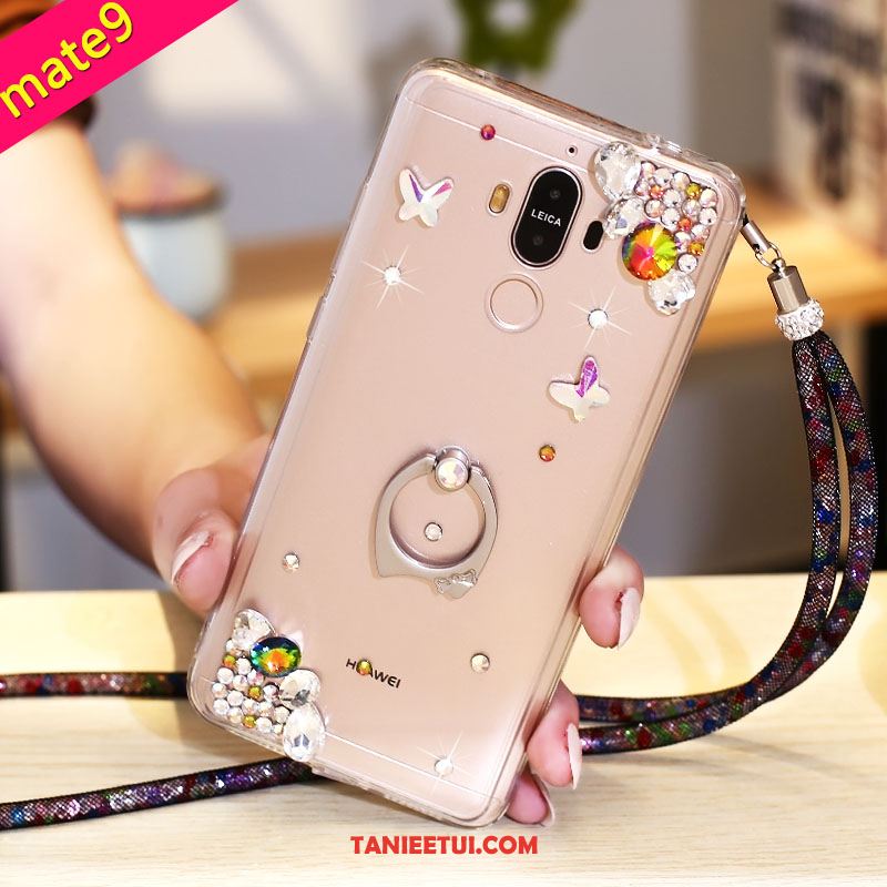 Etui Huawei Mate 9 Ring Rhinestone Telefon Komórkowy, Obudowa Huawei Mate 9 Ochraniacz Przezroczysty Silikonowe