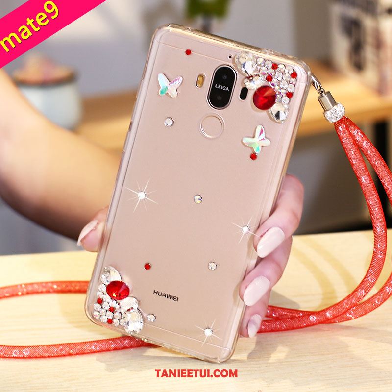 Etui Huawei Mate 9 Ring Rhinestone Telefon Komórkowy, Obudowa Huawei Mate 9 Ochraniacz Przezroczysty Silikonowe