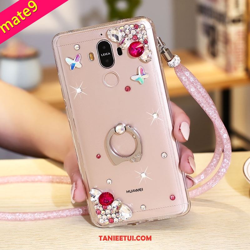 Etui Huawei Mate 9 Ring Rhinestone Telefon Komórkowy, Obudowa Huawei Mate 9 Ochraniacz Przezroczysty Silikonowe