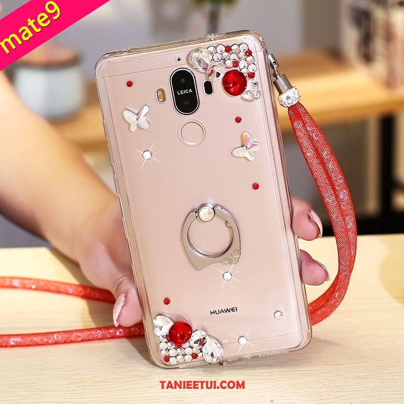 Etui Huawei Mate 9 Ring Rhinestone Telefon Komórkowy, Obudowa Huawei Mate 9 Ochraniacz Przezroczysty Silikonowe