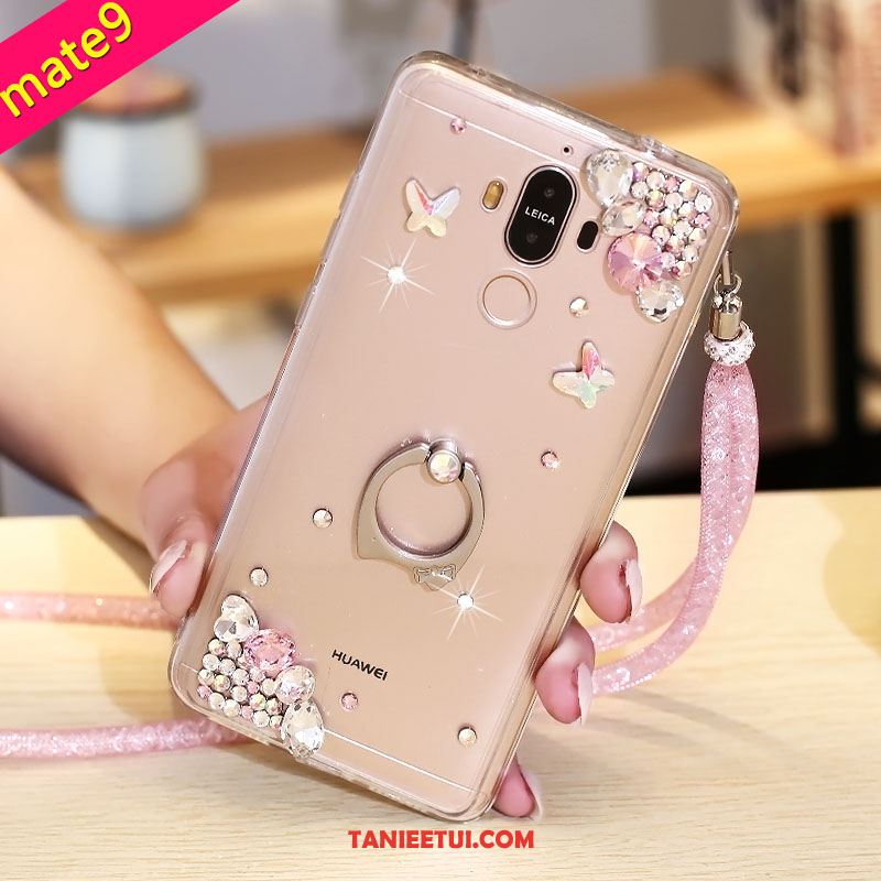 Etui Huawei Mate 9 Ring Rhinestone Telefon Komórkowy, Obudowa Huawei Mate 9 Ochraniacz Przezroczysty Silikonowe