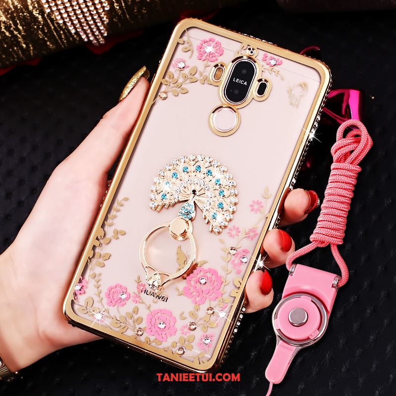 Etui Huawei Mate 9 Silikonowe Różowe Ochraniacz, Futerał Huawei Mate 9 Rhinestone All Inclusive Anti-fall