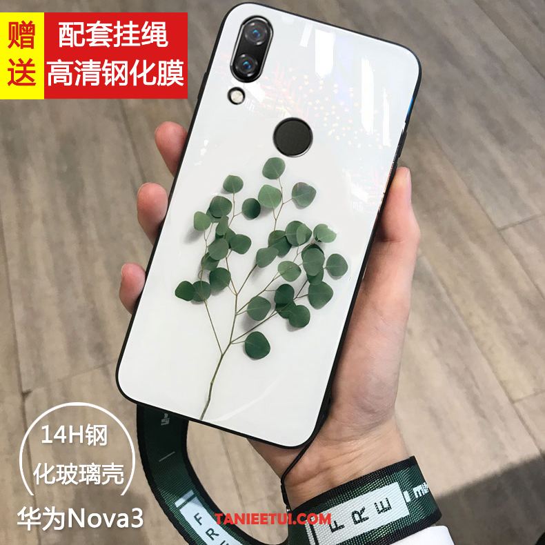 Etui Huawei Nova 3 Czerwony Netto Młodzież Świeży, Obudowa Huawei Nova 3 Mały Osobowość Szkło