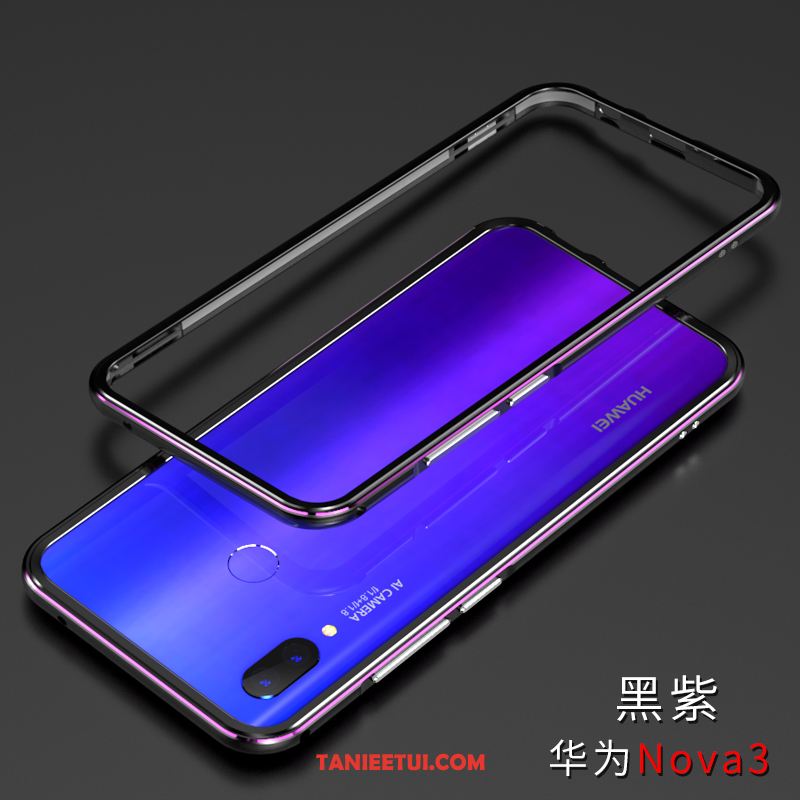 Etui Huawei Nova 3 Metal Granica Anti-fall, Futerał Huawei Nova 3 Modna Marka Trudno Ochraniacz