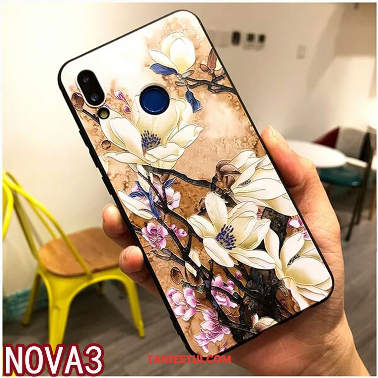 Etui Huawei Nova 3 Miękki Świeży Relief, Obudowa Huawei Nova 3 Ochraniacz Czerwony Anti-fall