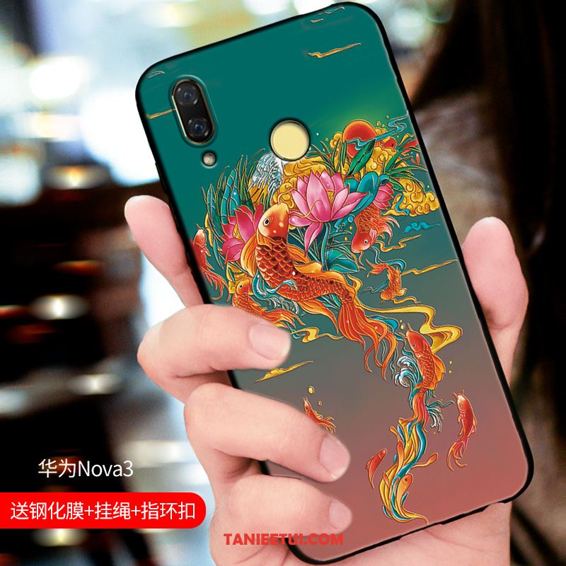 Etui Huawei Nova 3 Niebieski Anti-fall Osobowość, Obudowa Huawei Nova 3 Cienka Silikonowe Wiszące Ozdoby