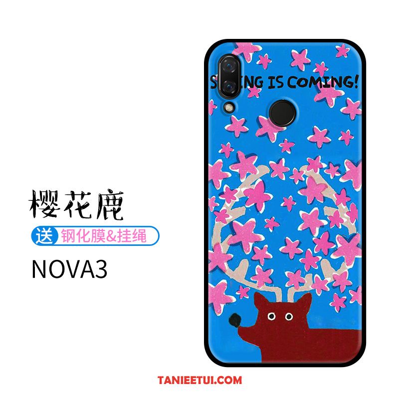 Etui Huawei Nova 3 Niebieski Nubuku Piękny, Pokrowce Huawei Nova 3 Zwierzę Silikonowe Relief