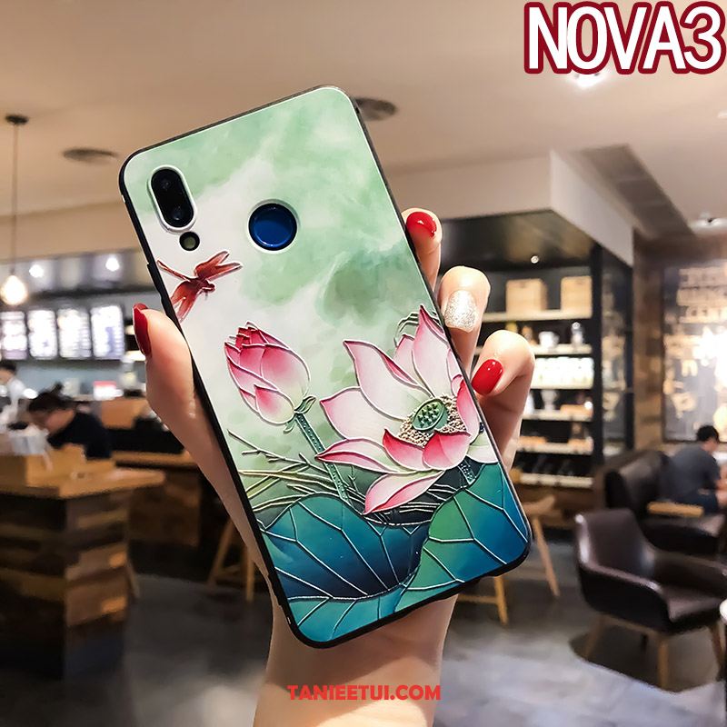 Etui Huawei Nova 3 Wiszące Ozdoby Osobowość Niebieski, Obudowa Huawei Nova 3 Ring Miękki Telefon Komórkowy