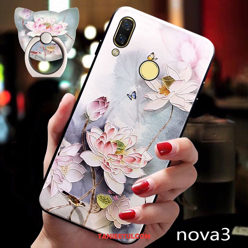 Etui Huawei Nova 3 Wspornik Klamra Osobowość, Futerał Huawei Nova 3 Niebieski Ring Anti-fall