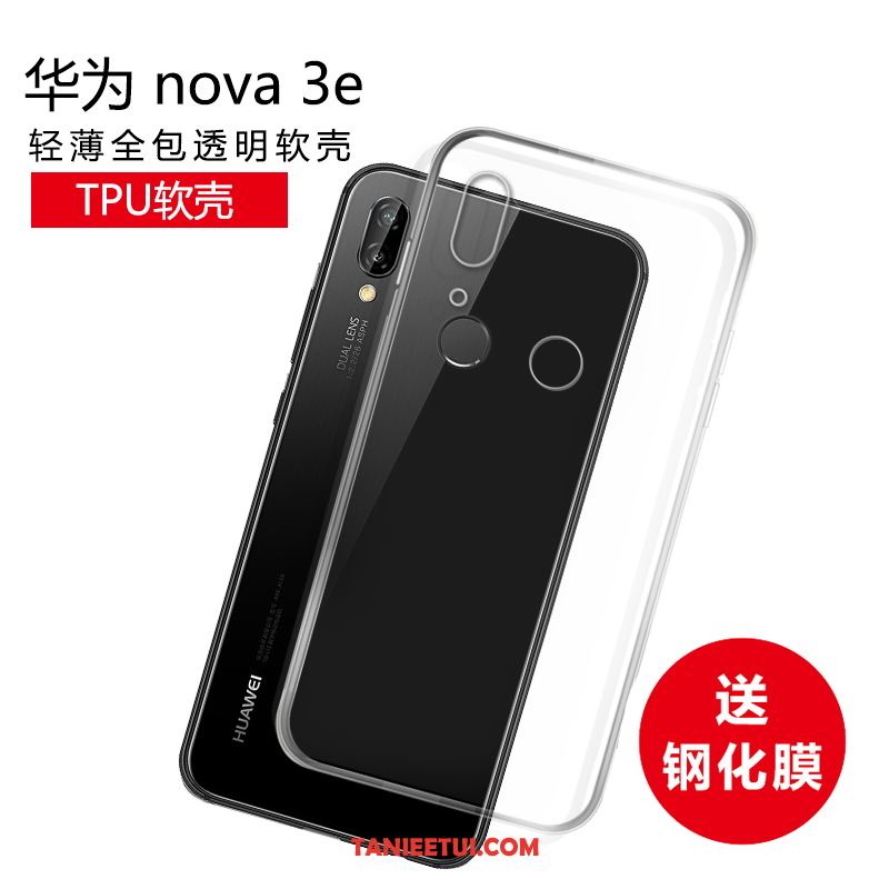 Etui Huawei Nova 3e Odporne Na Zużycie Kreatywne Cienkie, Obudowa Huawei Nova 3e Silikonowe Trudno Czerwony