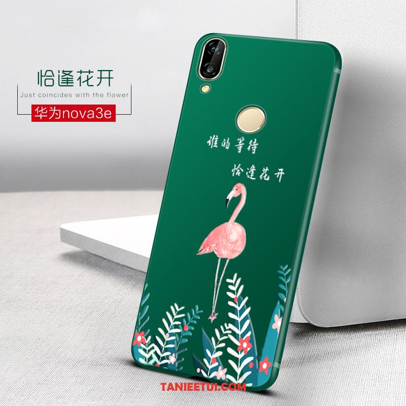 Etui Huawei Nova 3e Zakochani Czerwony Czerwony Netto, Obudowa Huawei Nova 3e Anti-fall Nubuku Miękki