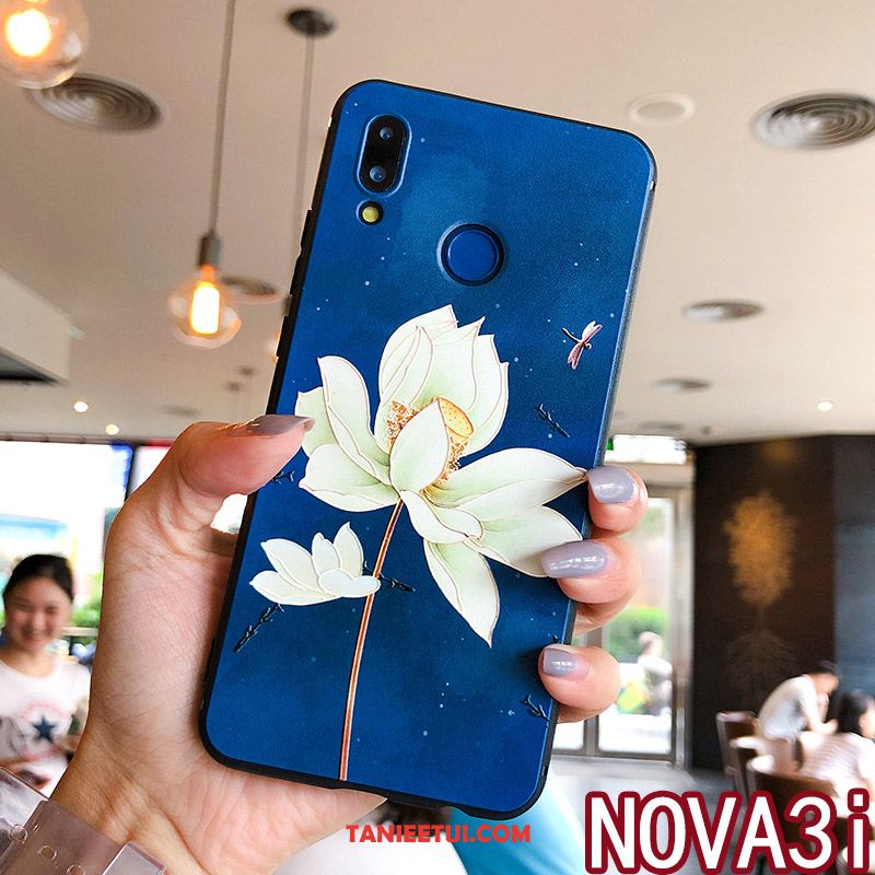 Etui Huawei Nova 3i All Inclusive Biały Kwiatowa, Futerał Huawei Nova 3i Wiszące Ozdoby Miękki Anti-fall