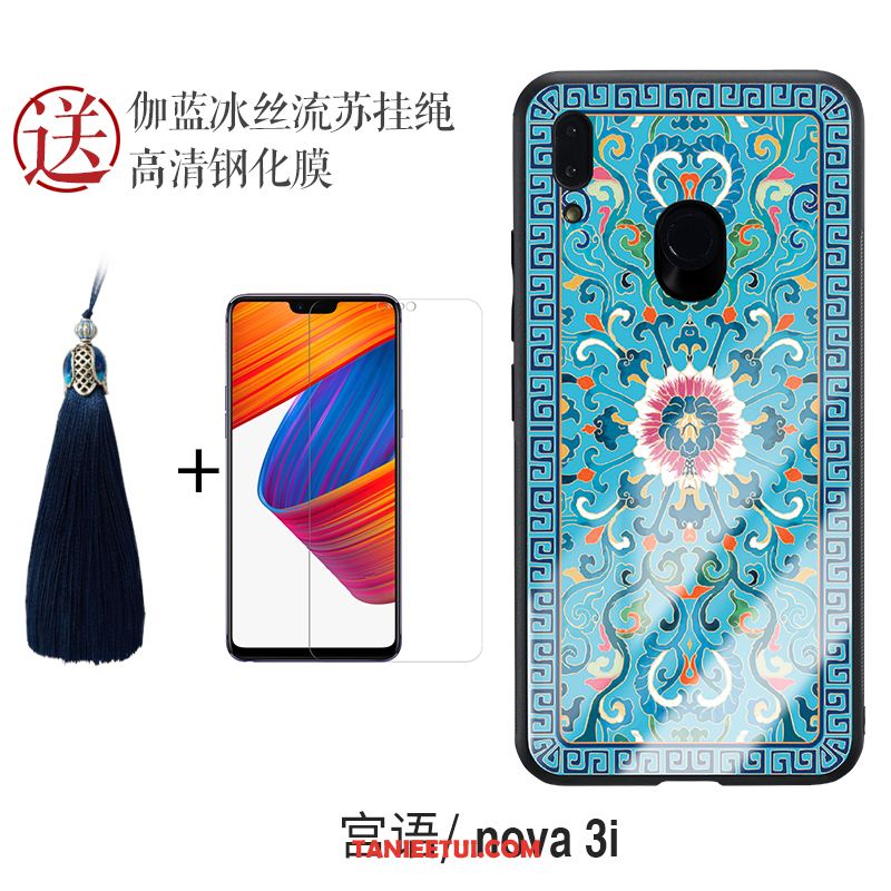 Etui Huawei Nova 3i Chiński Styl Telefon Komórkowy Anti-fall, Obudowa Huawei Nova 3i Zielony Z Frędzlami Modna Marka