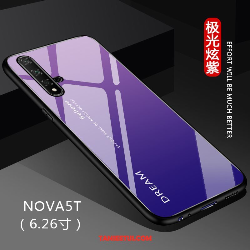 Etui Huawei Nova 5t Jednolity Kolor Gradient Czarny, Pokrowce Huawei Nova 5t All Inclusive Czerwony Netto Ochraniacz