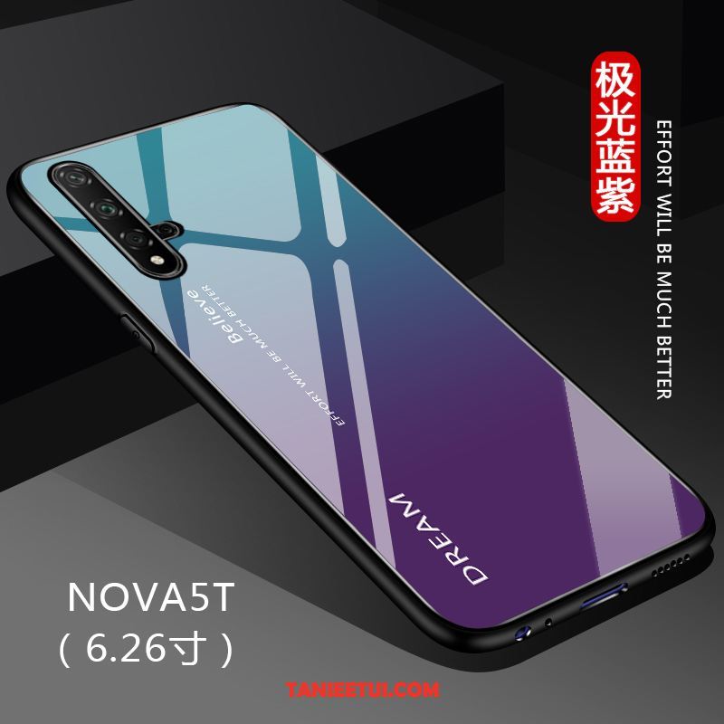 Etui Huawei Nova 5t Jednolity Kolor Gradient Czarny, Pokrowce Huawei Nova 5t All Inclusive Czerwony Netto Ochraniacz