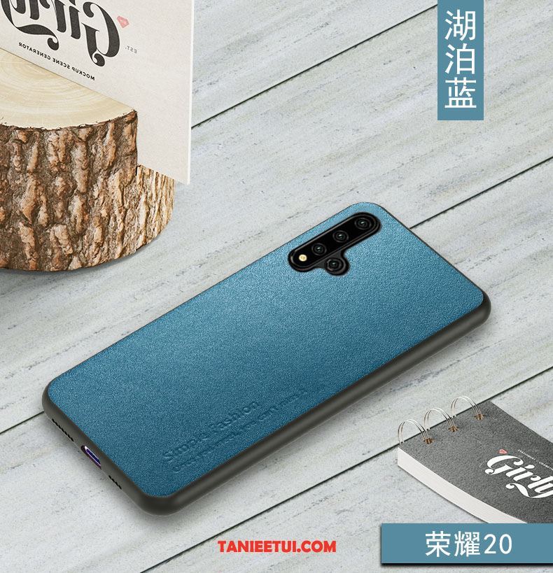 Etui Huawei Nova 5t Prawdziwa Skóra Anti-fall Niebieski, Futerał Huawei Nova 5t Skóra Bydlęca Telefon Komórkowy Cienkie