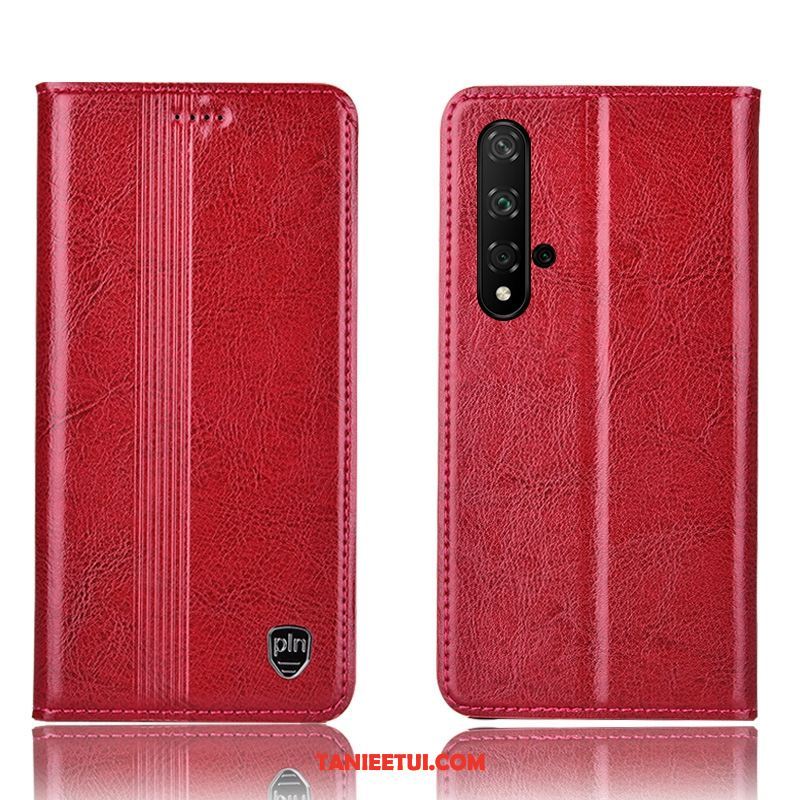 Etui Huawei Nova 5t Prawdziwa Skóra Ochraniacz Anti-fall, Pokrowce Huawei Nova 5t Telefon Komórkowy Czarny