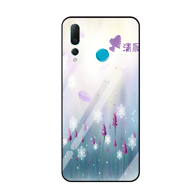 Etui Huawei P Smart+ 2019 Purpurowy Telefon Komórkowy Szkło, Obudowa Huawei P Smart+ 2019 Anti-fall Lustro Sceneria